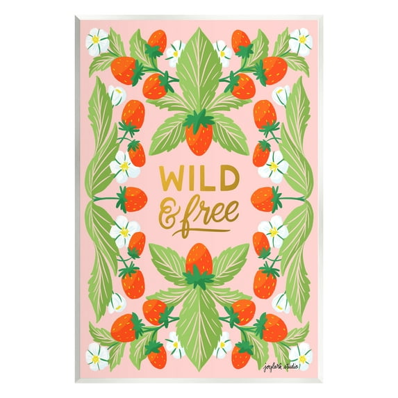 Stupell Industries Wild & Free Strawberries Food & Beverage Painting Unframed Art Print Wall Art, 13 x 19