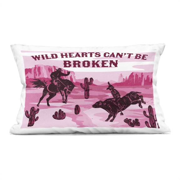 Stupell Industries Wild Hearts Can't Be Broken Decorative Printed Throw Pillow design by Diane Labombarbe, 14 x 7 x 20