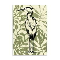 Stupell Industries Wild Heron & Leaves Animals & Insects Painting Unframed Art Print Wall Art, 10 x 15