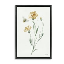 Stupell Industries Wild Honeybloom Flowers Botanical & Floral Painting Black Floater Framed Art Print Wall Art, 17 x 25