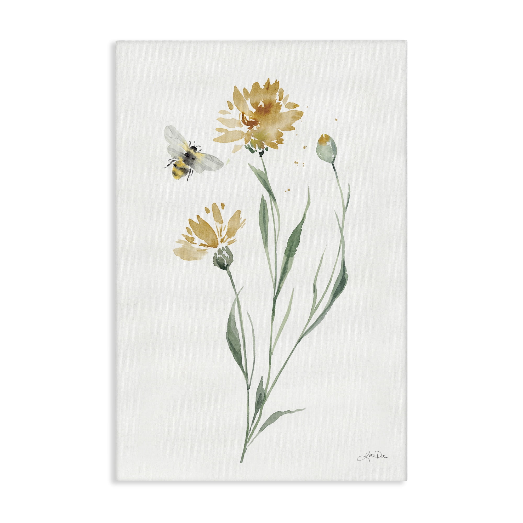 Stupell Industries Wild Honeybloom Flowers Botanical & Floral Painting Gallery Wrapped Canvas Art Print Wall Art, 20 x 30