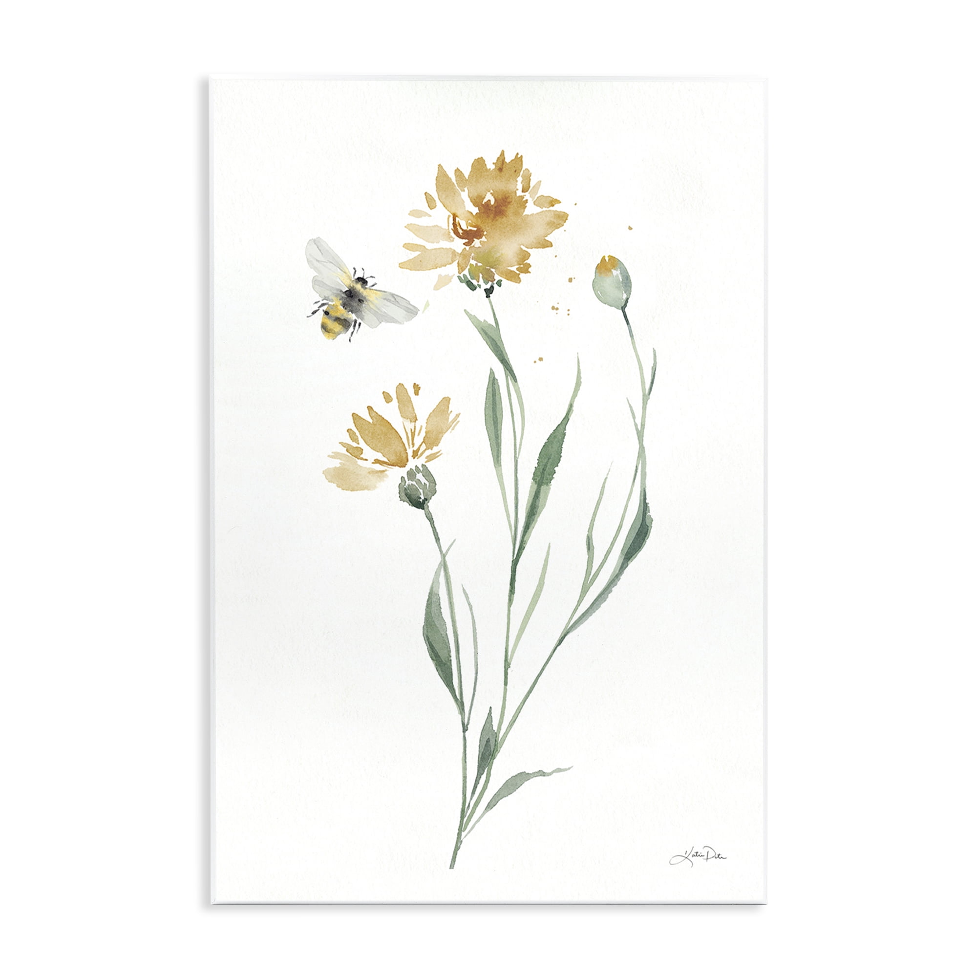 Stupell Industries Wild Honeybloom Flowers Botanical & Floral Painting Unframed Art Print Wall Art, 13 x 19