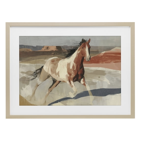 Stupell Industries Modern Wild Horse Across Plains Birch Framed Print Under Glass, 20 x 14, by Chromatic Storm Studio