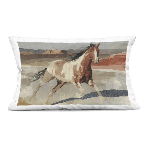 Stupell Industries Wild Horse Across Plains Decorative Printed Throw Pillow, design by Chromatic Storm Studio, 14 x 7 x 20