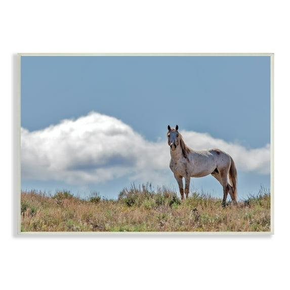 Stupell Industries Wild Horse Standing Strong Along Daytime Cloudy Sky Cabin Photography Unframed Art Print Wall Art, 13 x 19, Design by Larry McFerrin
