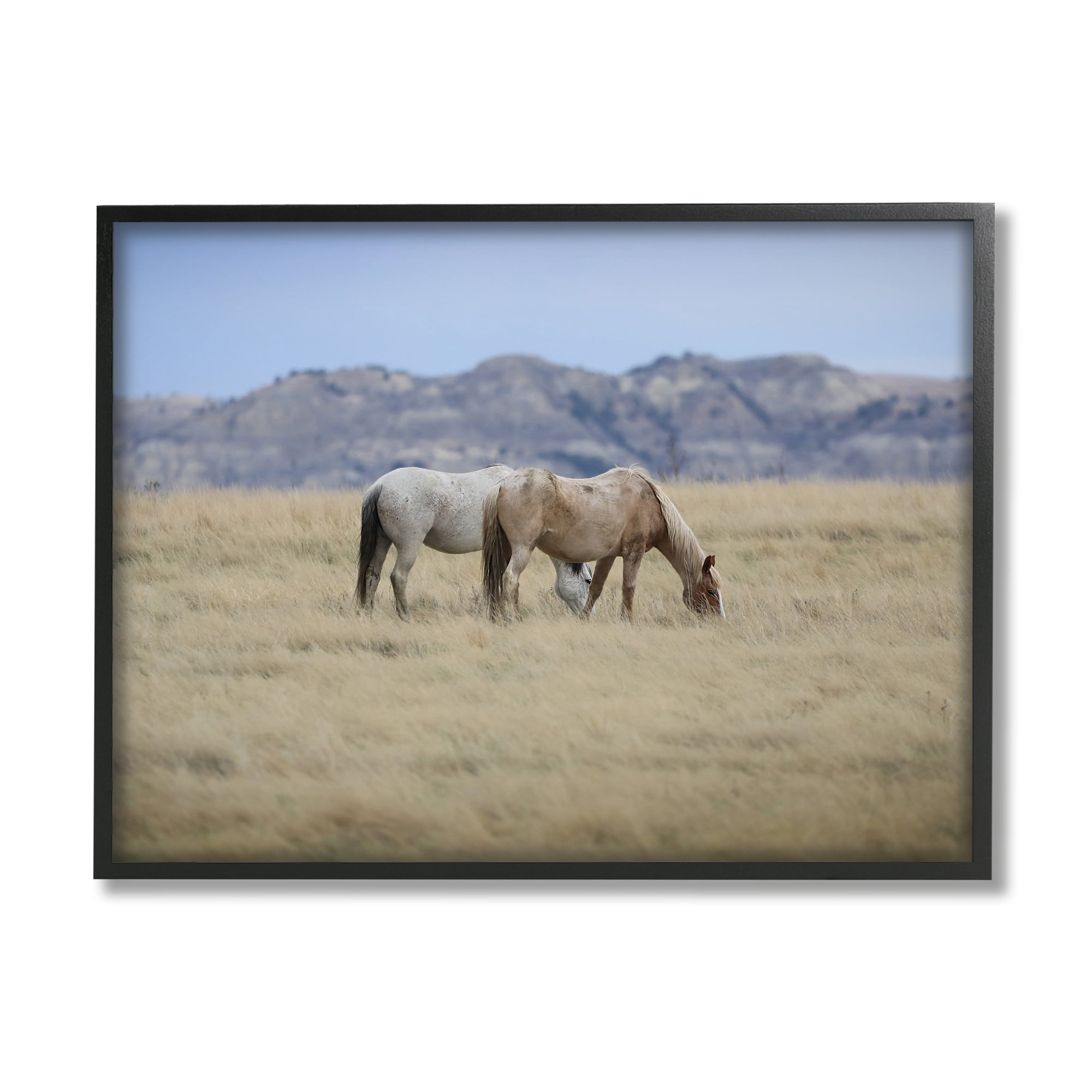 Stupell Industries Wild Horses Grazing Tall Grass Mountain Countryside Landscape, 30 x 24, Design by Daniel Sproul