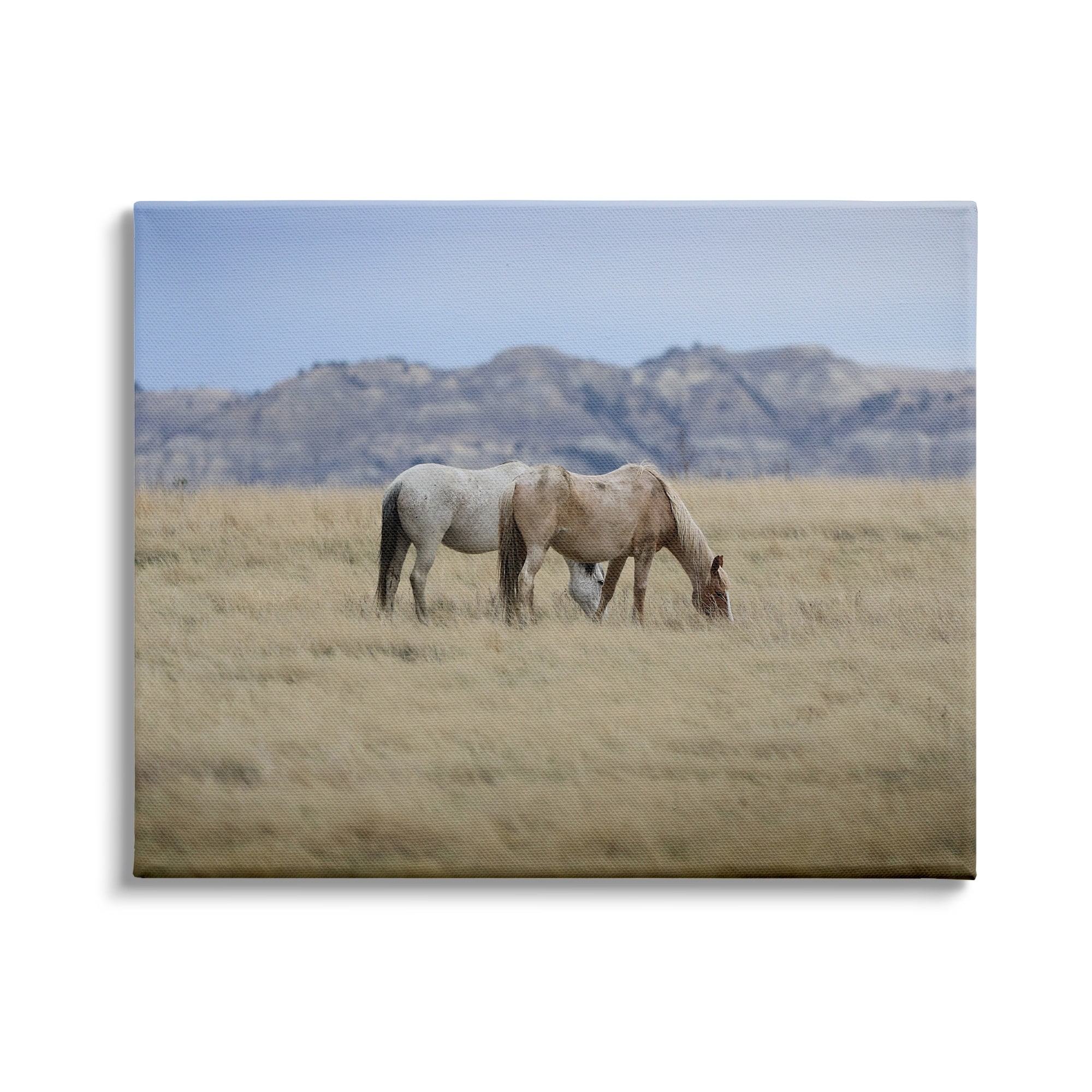 Stupell Industries Wild Horses Grazing Tall Grass Mountain Countryside Landscape, 40 x 30, Design by Daniel Sproul