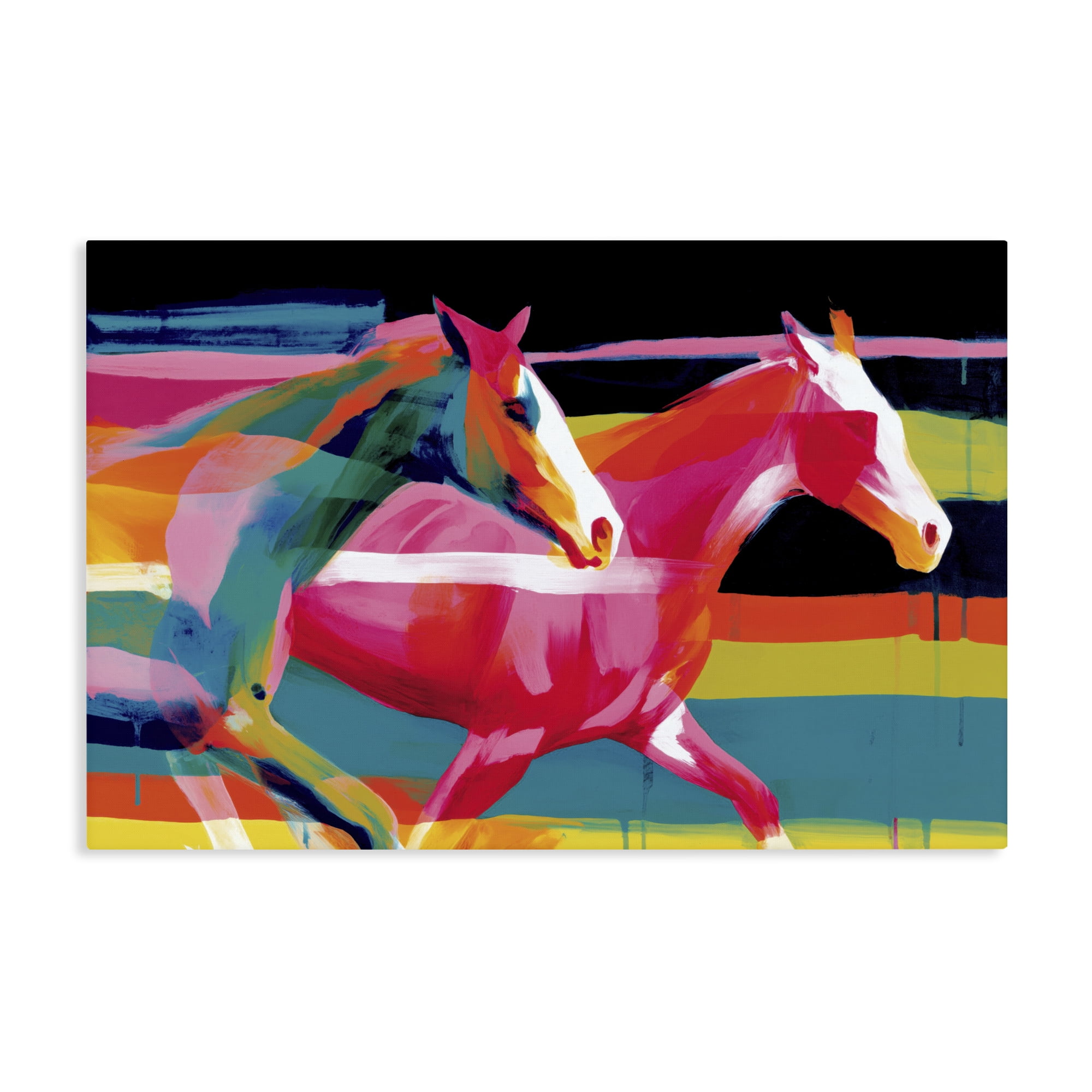 Stupell Industries Wild Horses Running Through Stripes Canvas Wall Art, design by Chromatic Storm Studio