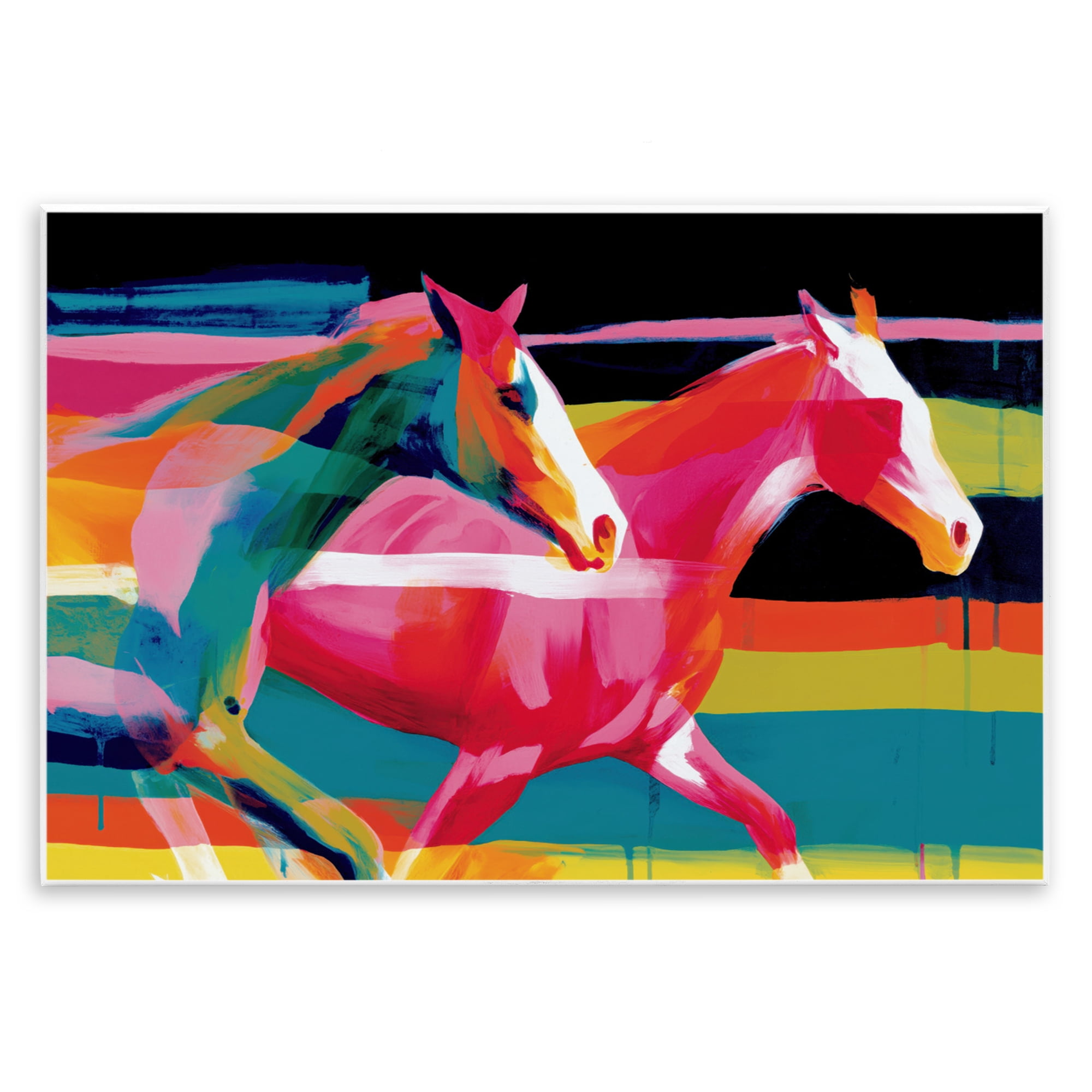 Stupell Industries Wild Horses Running Through Stripes Wall Plaque Art, design by Chromatic Storm Studio