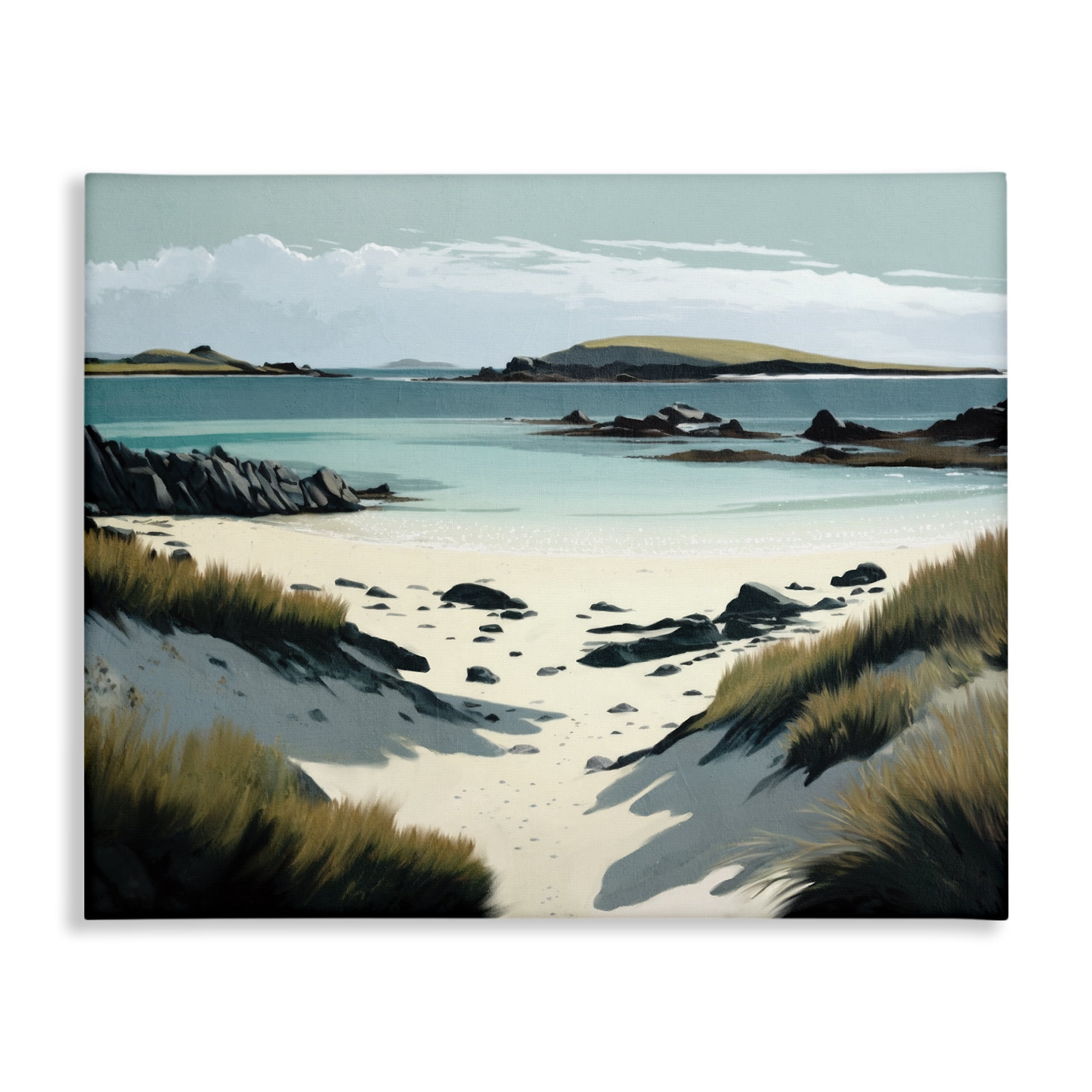 Stupell Industries Wild Island Landscape Nautical & Beach Painting Wrapped Canvas Art Print Wall Art, 20 x 16