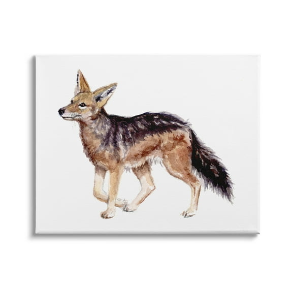 Stupell Industries Wild Jackal Watercolor Portrait Nursery Children's Animal, 48 x 36,Design by Fox Hollow Studios
