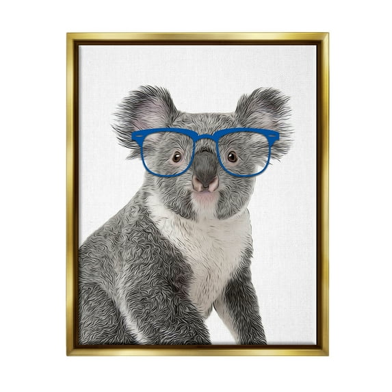 Stupell Industries Wild Koala Wearing Glasses Animal Animals & Insects Painting Gold Floater Framed Art Print Wall Art