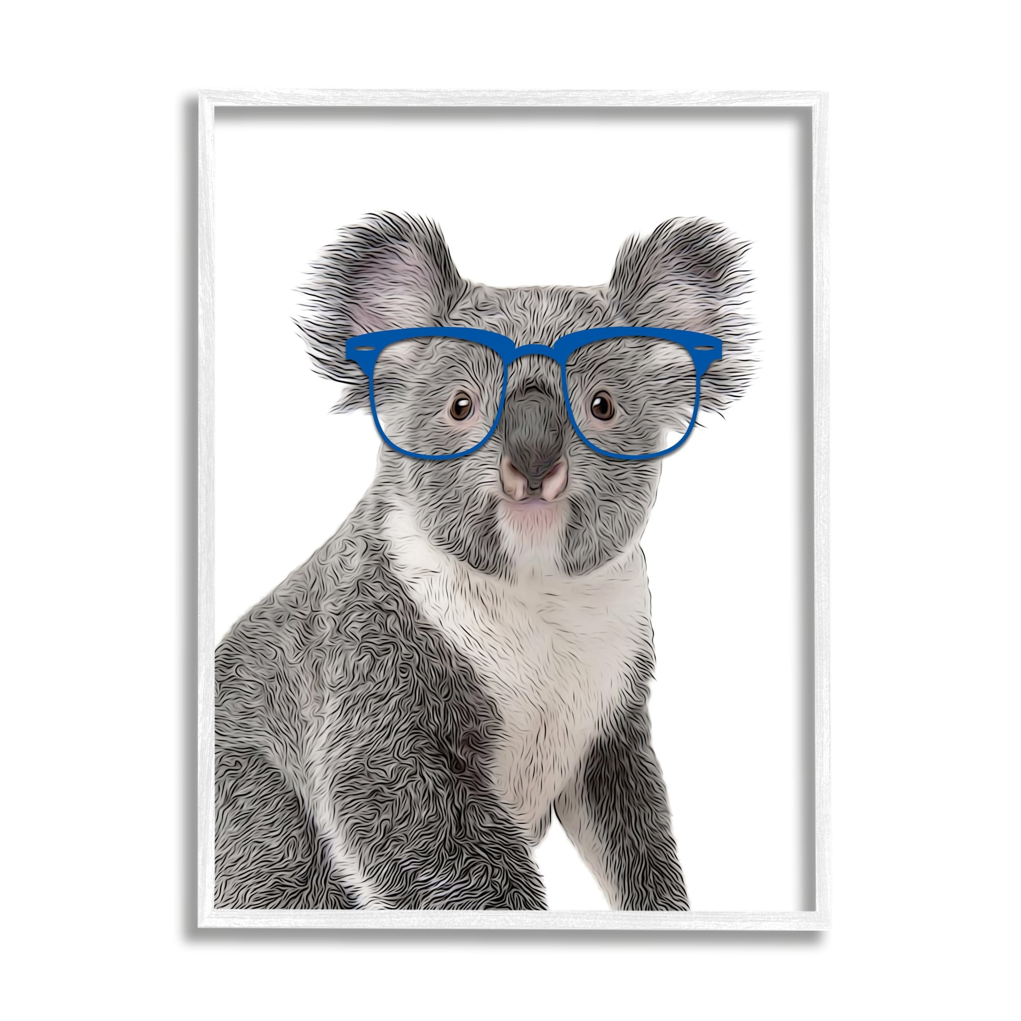 Stupell Industries Wild Koala Wearing Glasses Animal Animals & Insects Painting White Framed Art Print Wall Art