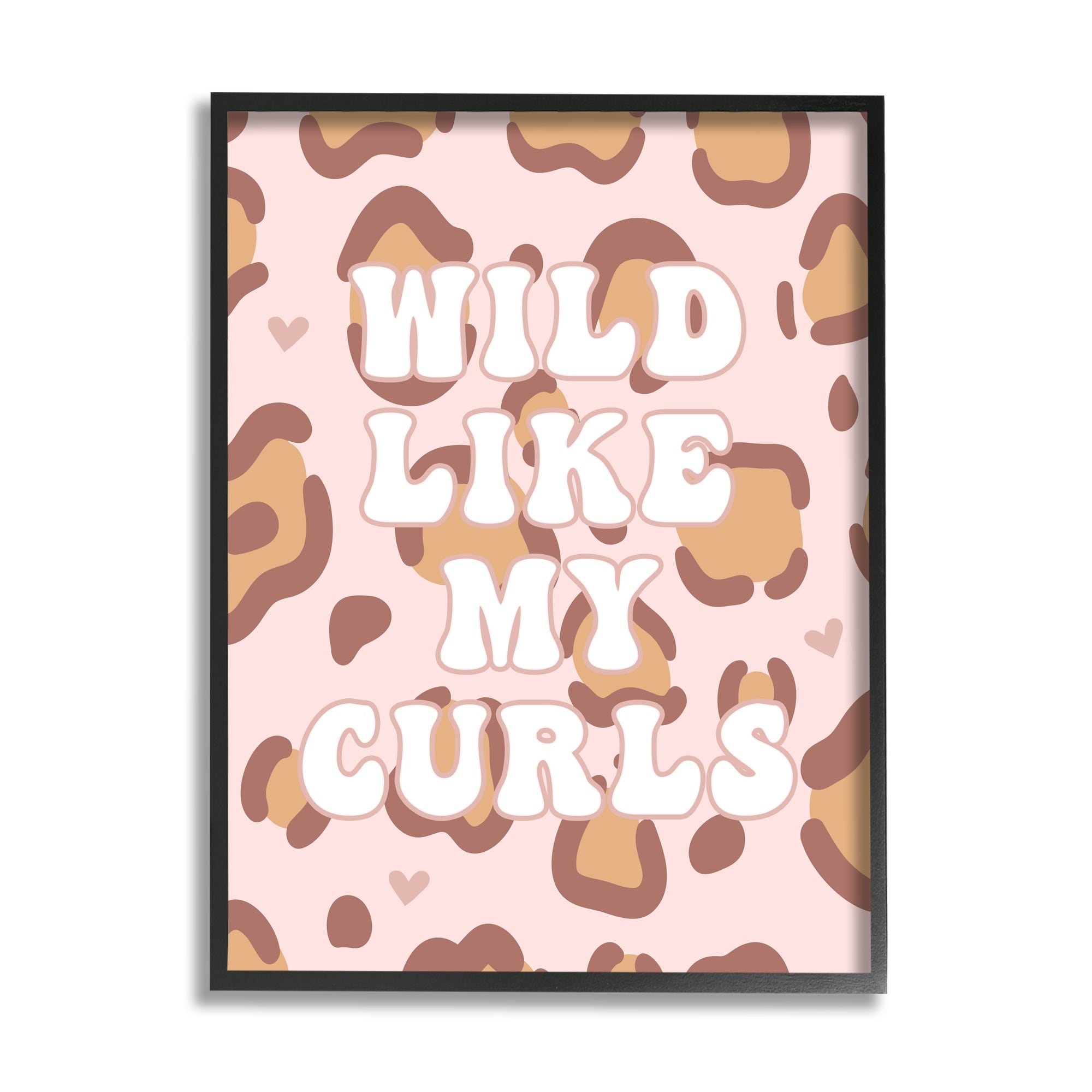 Stupell Industries Wild Like My Curls Phrase Leopard Print Animal, 16 x 20, Design by Daphne Polselli