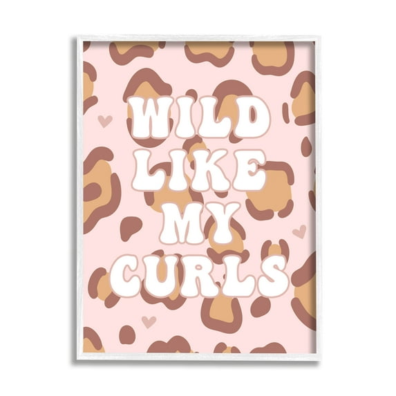 Stupell Industries Wild Like My Curls Phrase Leopard Print Animal, 24 x 30, Design by Daphne Polselli