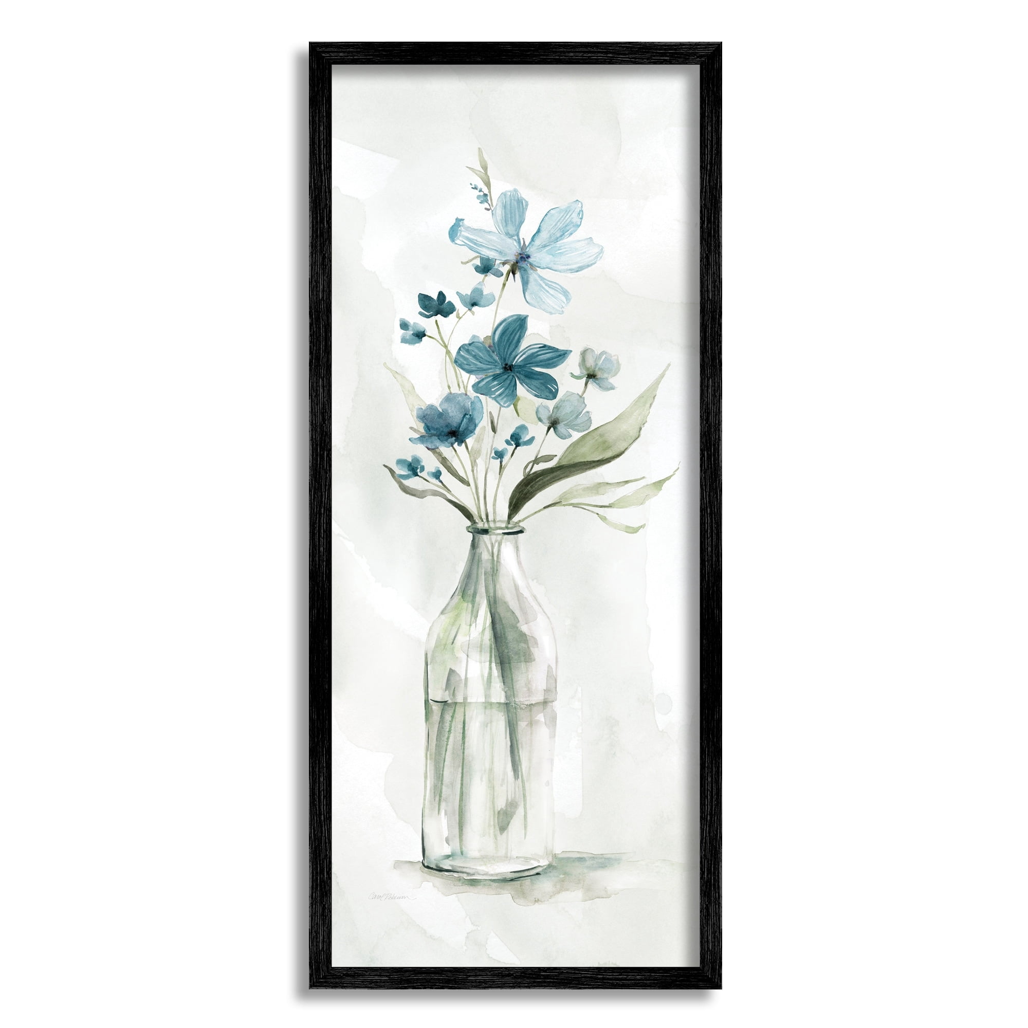 Stupell Industries Wild Lilies Assortment Glass Water Bottle Flower Charm,13 x 30, Design by Carol Robinson