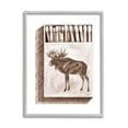 thumbnail image 1 of Stupell Industries Wild Moose Matchbook Sketch Animals & Insects Painting Gray Framed Art Print Wall Art, 1 of 5
