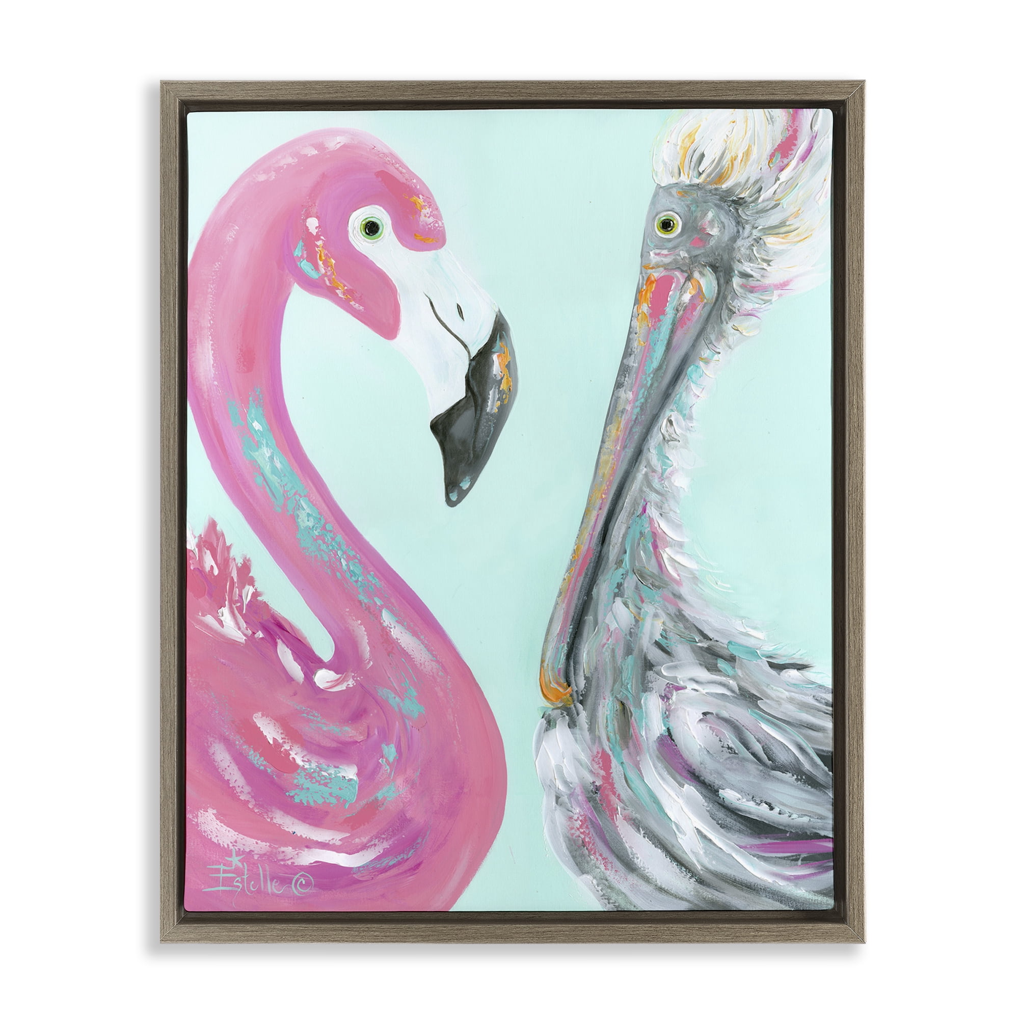 Stupell Industries Wild Nautical Birds Animals & Insects Painting Brown Floater Framed Art Print Wall Art, 17 x 21