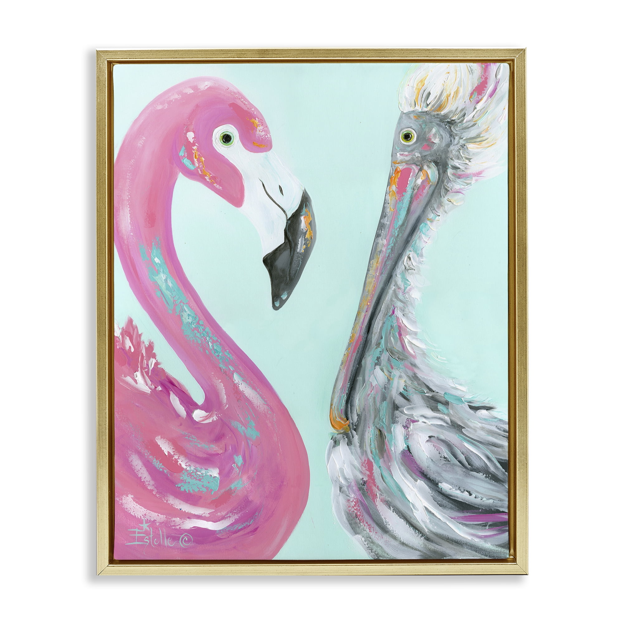 Stupell Industries Wild Nautical Birds Animals & Insects Painting Gold Floater Framed Art Print Wall Art, 25 x 31