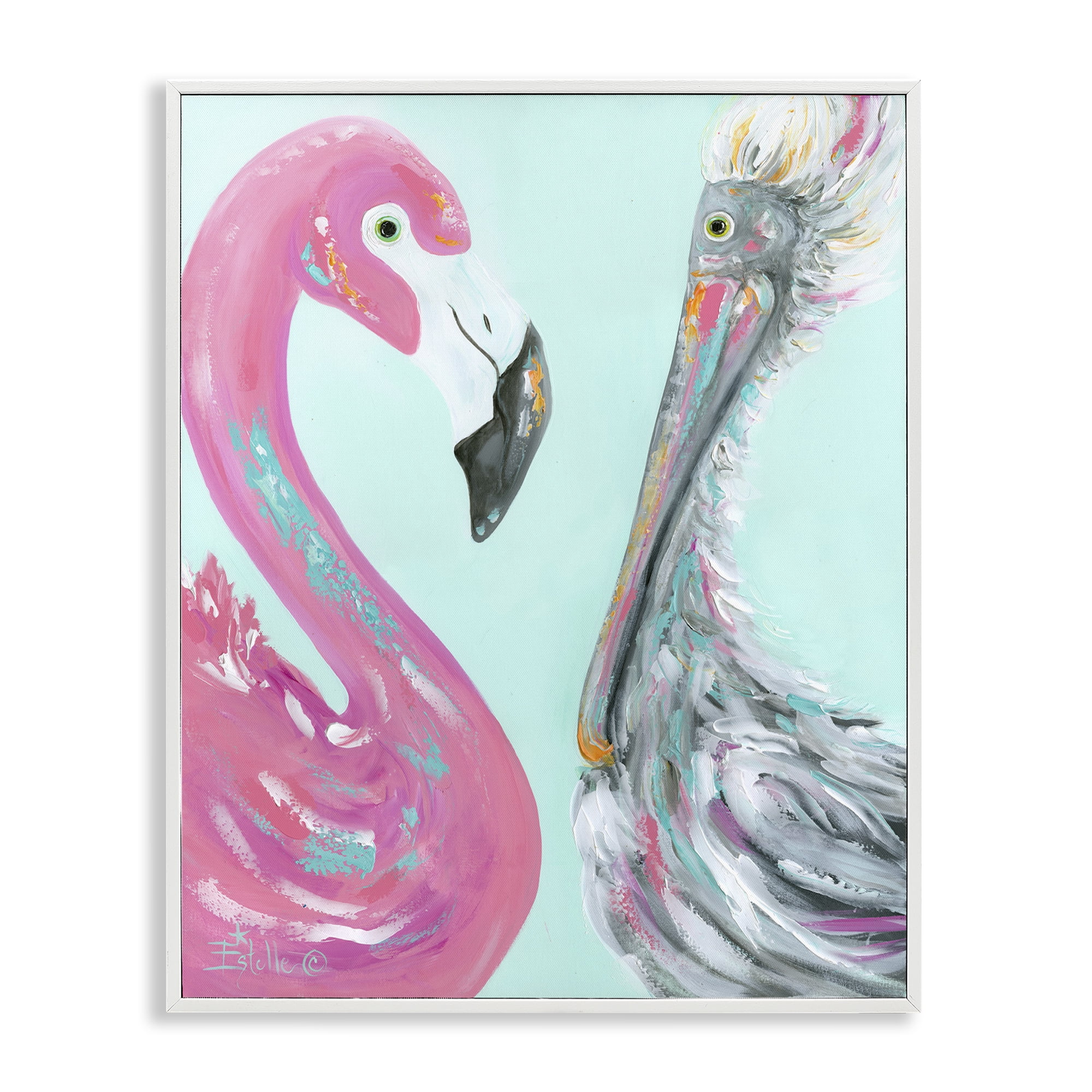 Stupell Industries Wild Nautical Birds Animals & Insects Painting White Framed Art Print Wall Art, 24 x 30