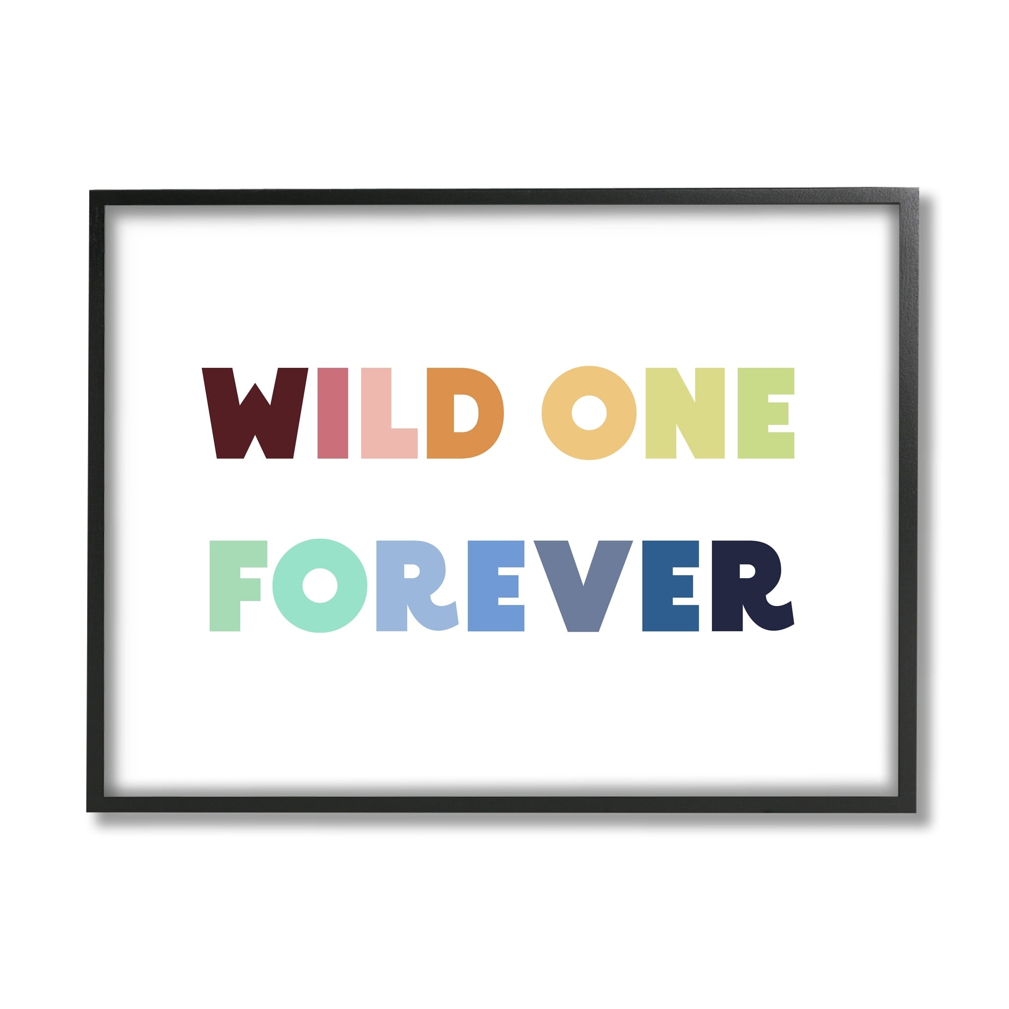 Stupell Industries Wild One Forever Phrase Rainbow Typography Kids' Adventure, 20 x 16, Design by Daphne Polselli