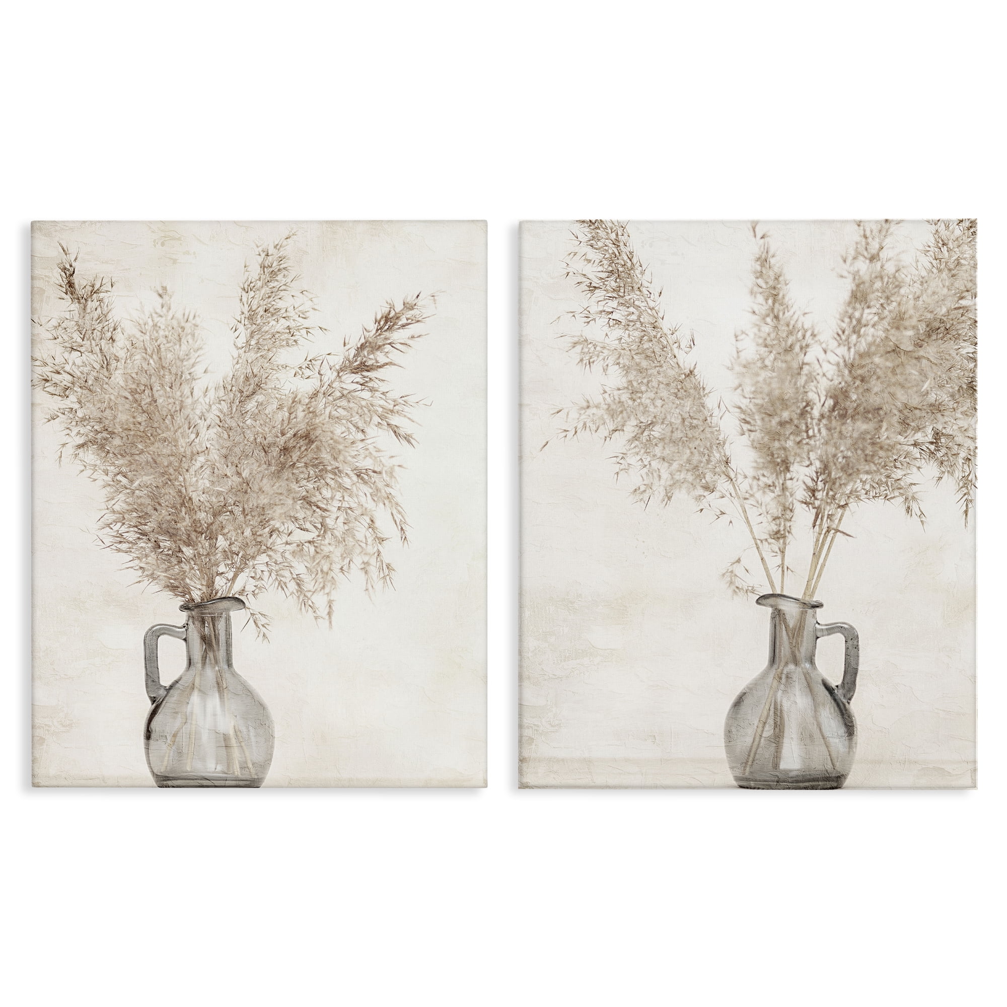 Stupell Industries Wild Pampas Stalks Vase Plants & Flowers Photography Wrapped Canvas Art Print Wall Art, 24 x 30, Set of 2