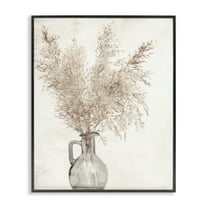 Stupell Industries Wild Pampas Vase Botanical & Floral Painting Black Framed Art Print Wall Art, 11 x 14