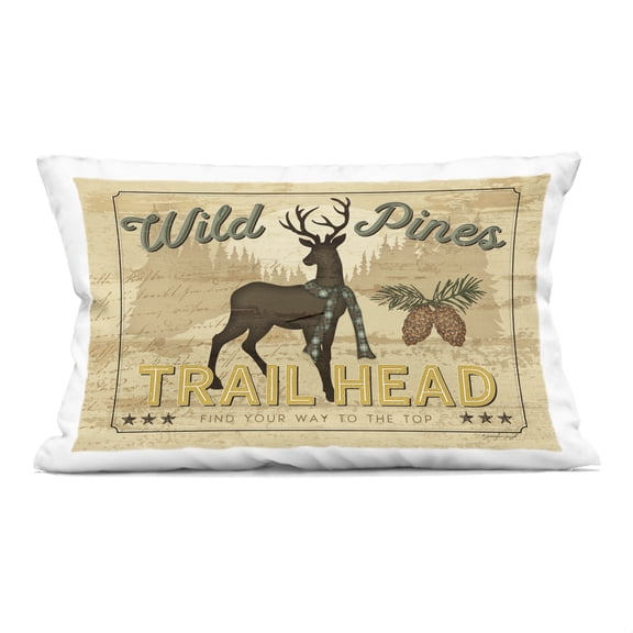 Stupell Industries Wild Pines Rustic Trail Decorative Printed Throw Pillow, design by Jennifer Pugh