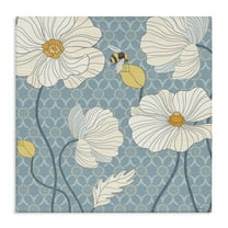 Stupell Industries Wild Poppies & Bee Botanical & Floral Painting Gallery Wrapped Canvas Art Print Wall Art, 17 x 17
