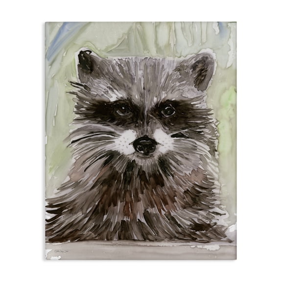 Stupell Industries Farmhouse Wild Raccoon Peeking Layered Painterly Brushstrokes Canvas Art, 30 x 40, by Stellar Design Studio