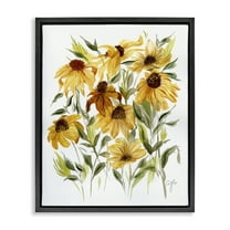 Stupell Industries Wild Rudbeckia Flowers Botanical & Floral Painting Black Floater Framed Art Print Wall Art, 17 x 21