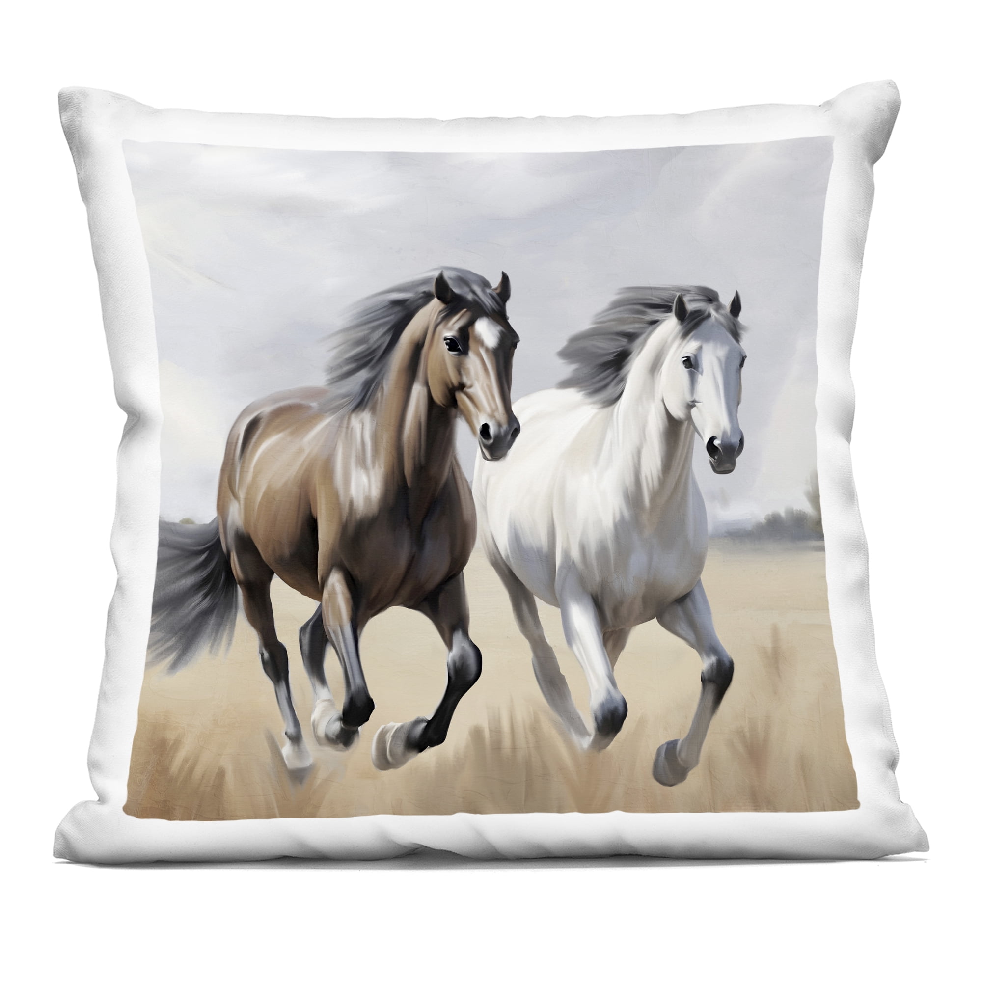 Stupell Industries Wild Run Twin Horses Decorative Printed Throw Pillow, design by Kim Allen