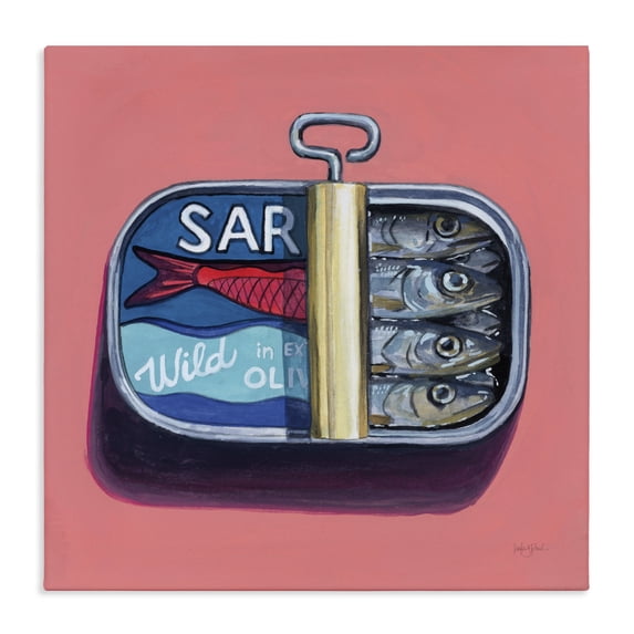 Stupell Industries Mid-Century Wild Sardines on Pink Canvas Art, 24 x 24, by Kate Jarvik Birch
