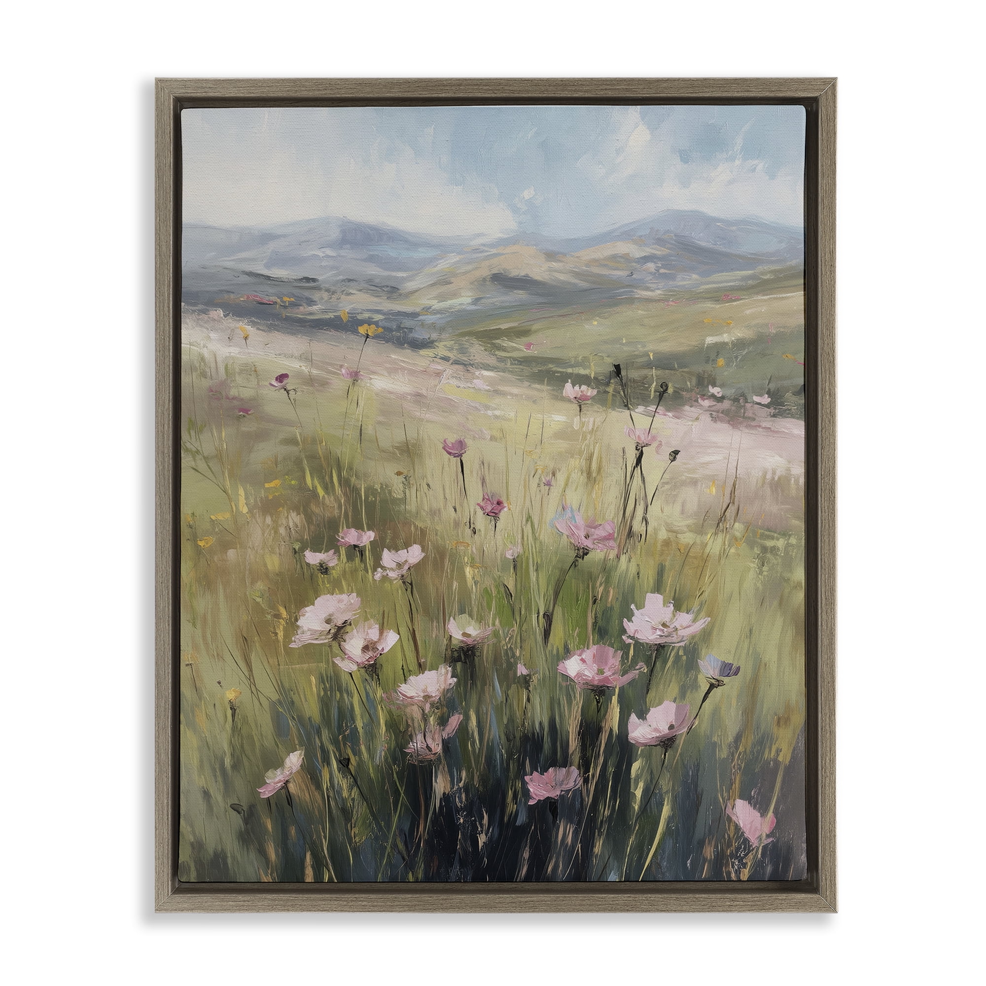 Stupell Industries Wild Shrubs in Pasture Brown Framed Floater Canvas Wall Art, design by Svetlana Aleynikova