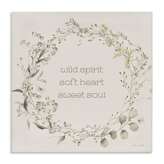 Stupell Industries Wild Spirit Soft Heart Sweet Soul Inspirational Painting Wrapped Canvas Canvas Art Print Wall Art, 17 x 17