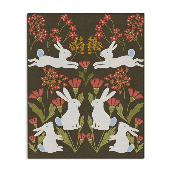 Wild Spring Blooms & Rabbits Canvas Art, 16 x 20, Made In USA