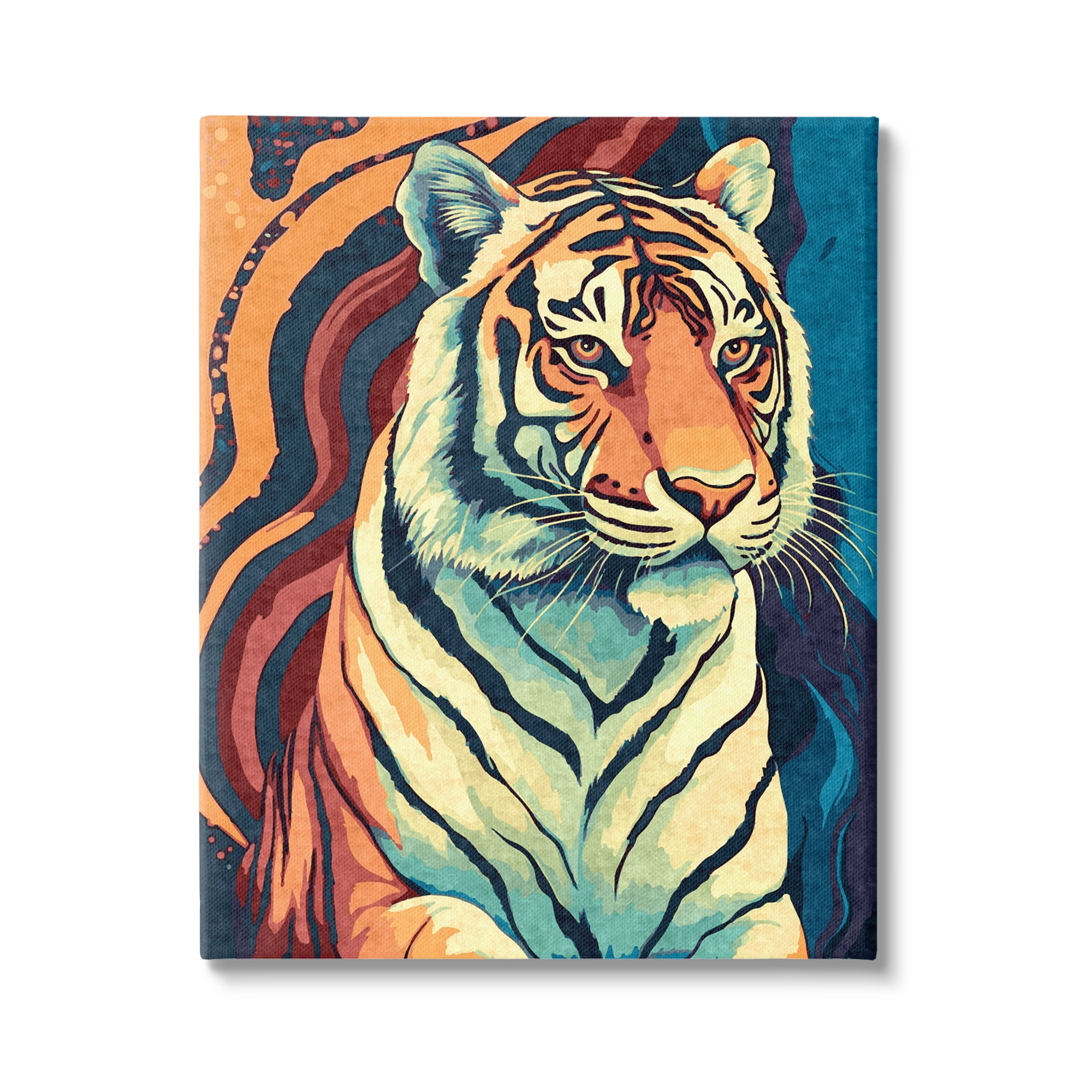 Vibrant Tiger Portrait on Canvas, 16 x 20