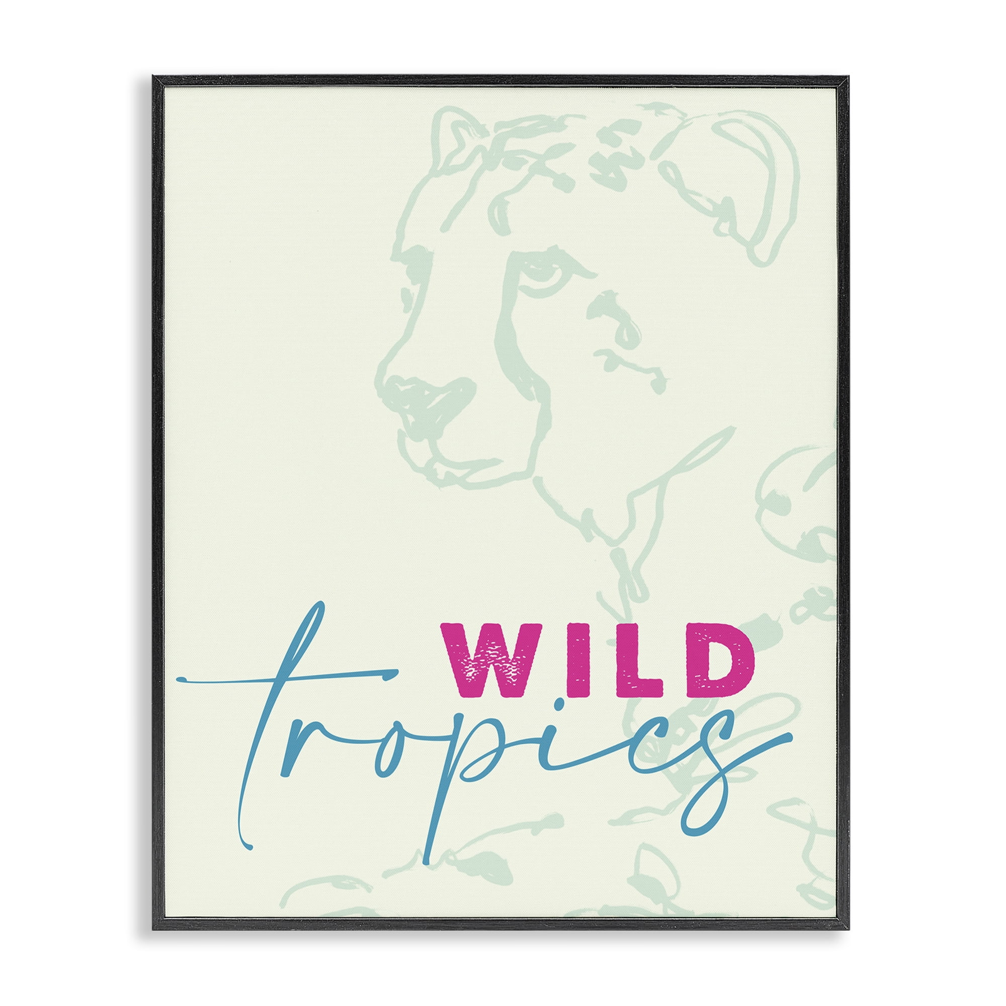 Stupell Industries Wild Tropics Cheetah Black Framed Giclee Art, design by Lanie Loreth