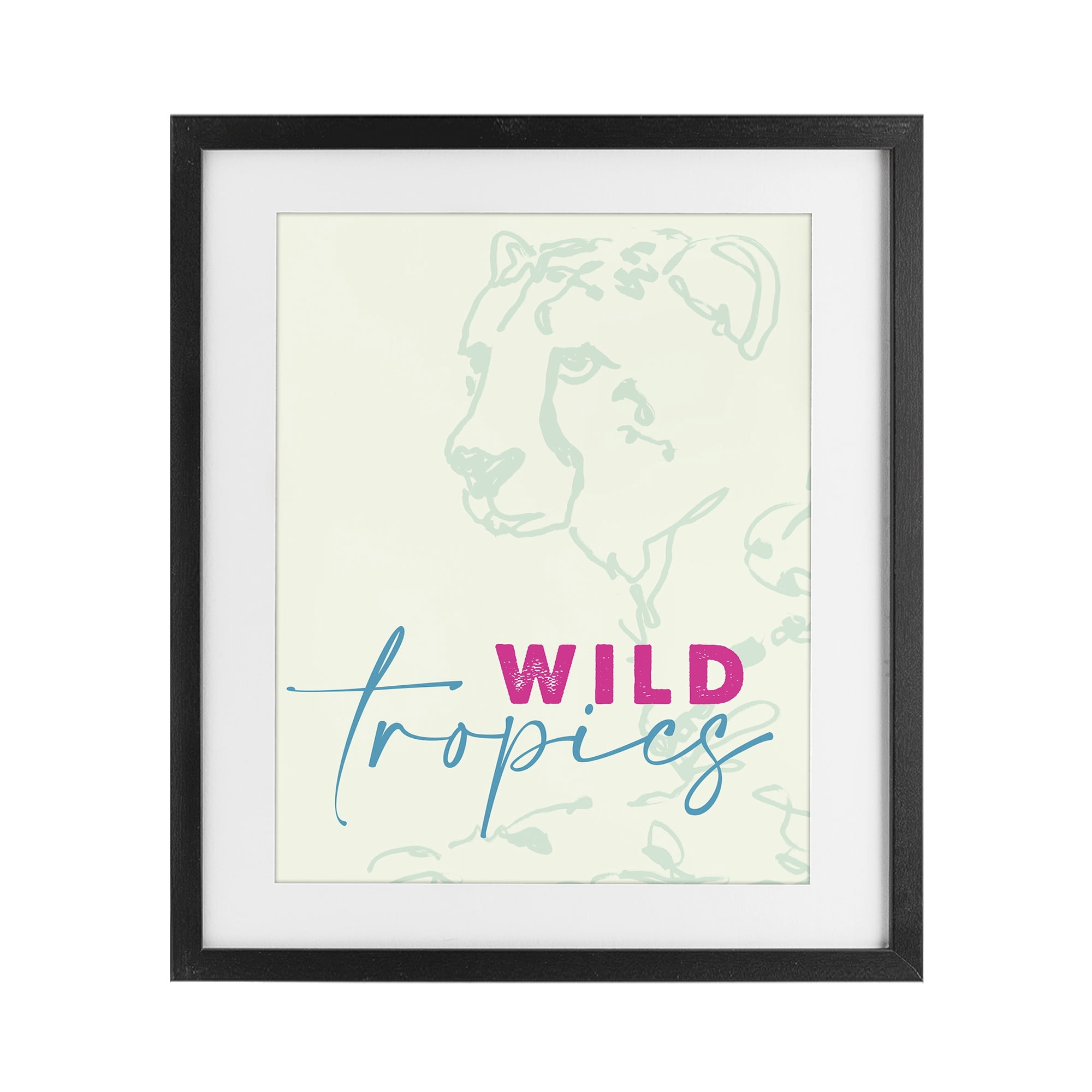 Stupell Industries Wild Tropics Cheetah Black Framed Print Under Glass, design by Lanie Loreth