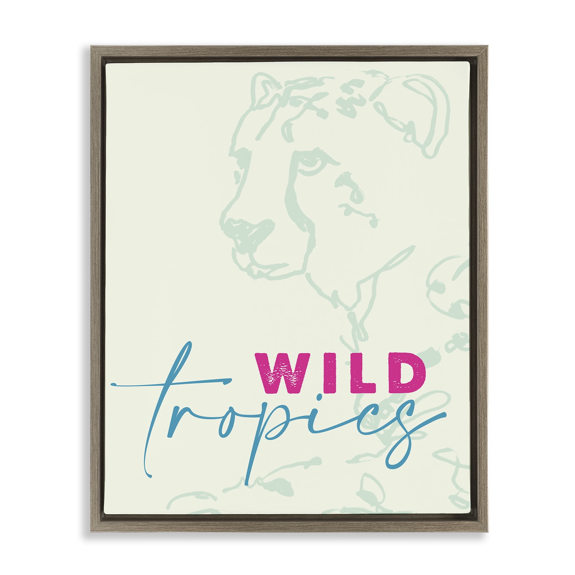 Stupell Industries Wild Tropics Cheetah Brown Framed Floater Canvas Wall Art, design by Lanie Loreth
