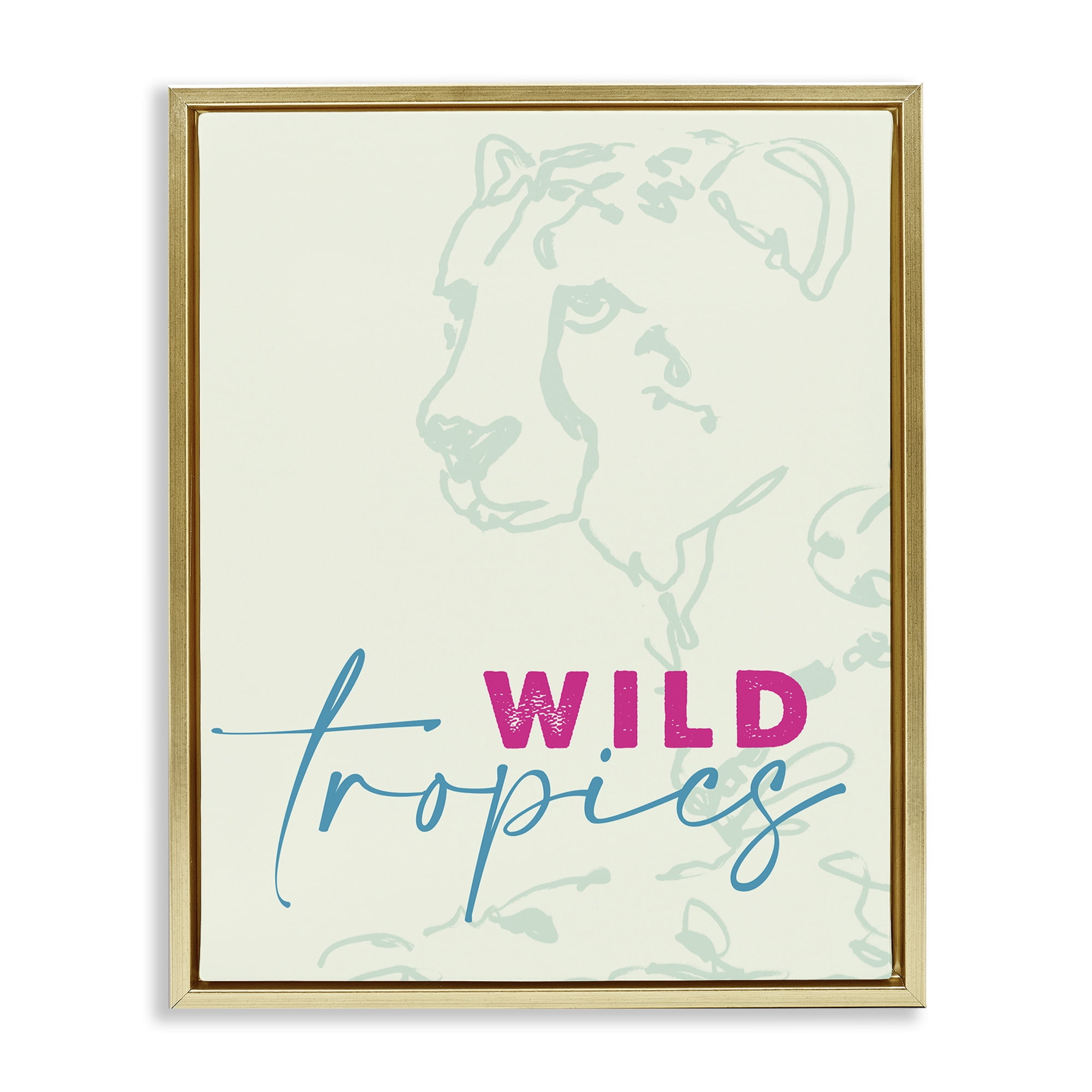 Stupell Industries Wild Tropics Cheetah Gold Framed Floater Canvas Wall Art, design by Lanie Loreth