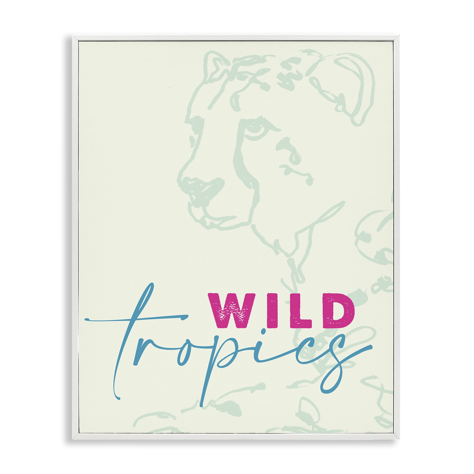 Stupell Industries Wild Tropics Cheetah White Framed Giclee Art, design by Lanie Loreth