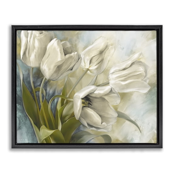 Stupell Industries Transitional Wild Tulips Close Up Black Floating Frame Canvas Art, 21 x 17, by Igor Levashov