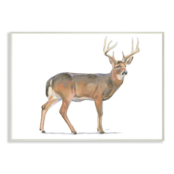 Stupell Industries Wild Woodland Deer Minimal Rustic Antlers Wall Plaque, 10 x 15, Design by James Wiens