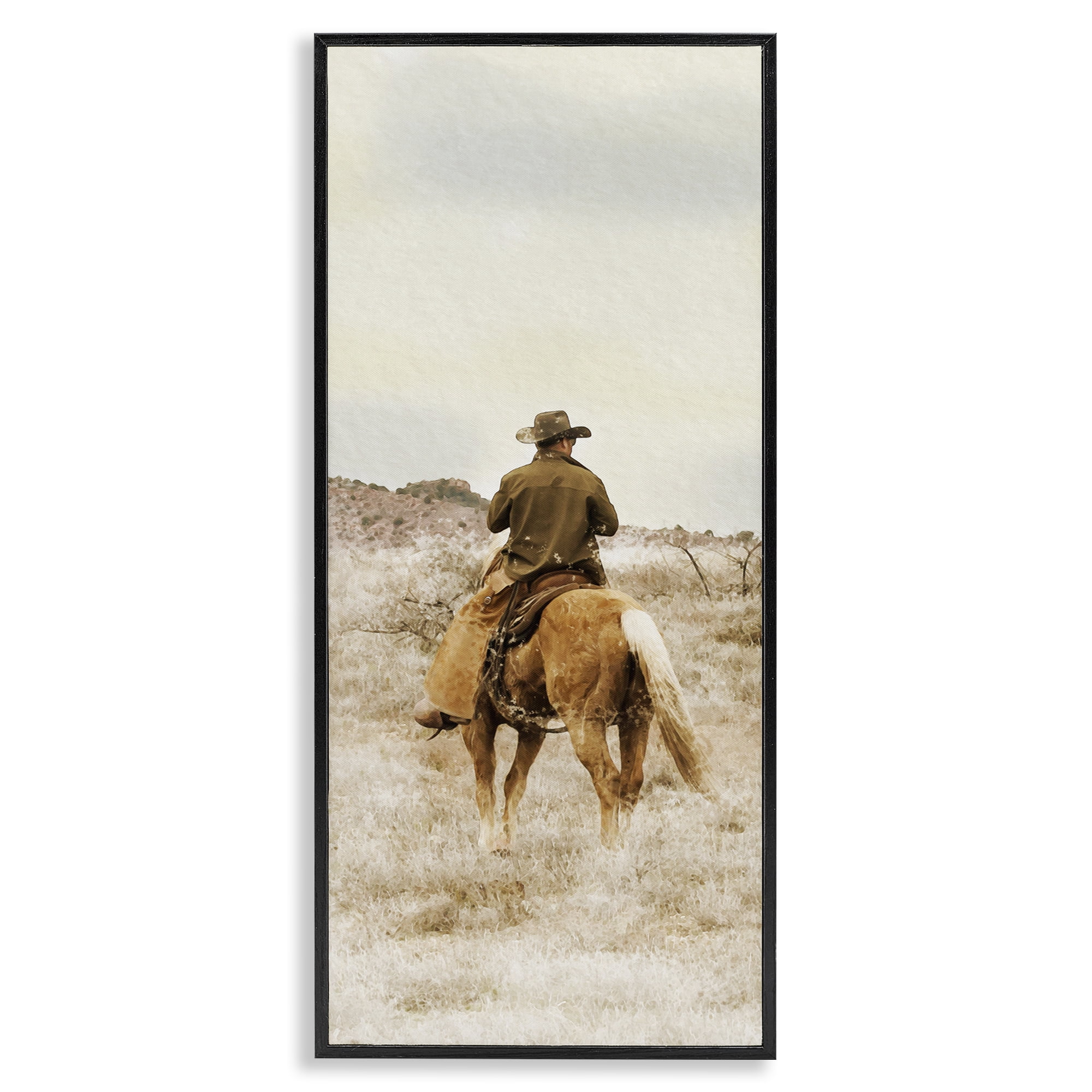 Stupell Industries Wild Wrangling Cowboy Black Framed Giclee Art, design by Marcus Prime