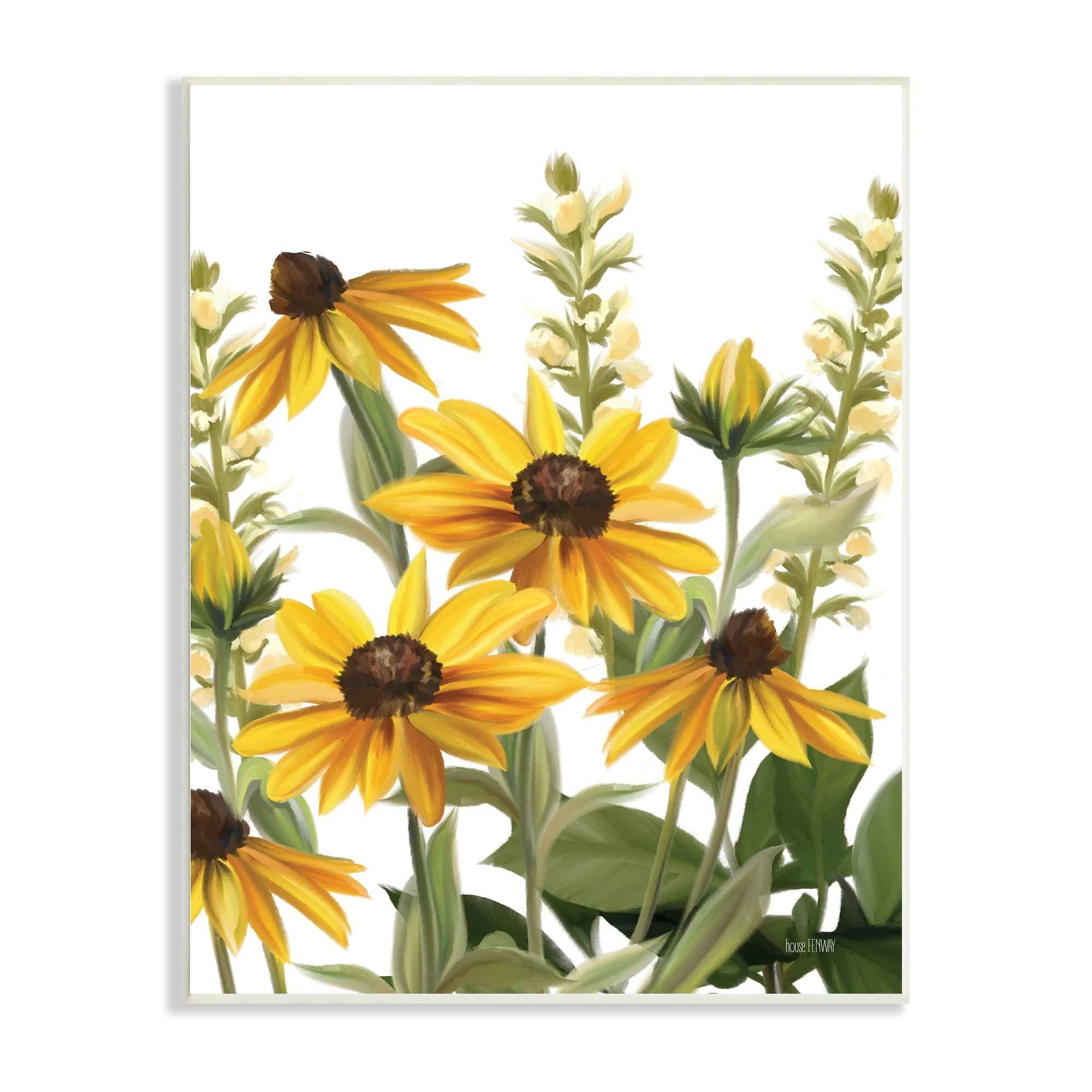 Stupell Industries Wild Yellow Daisies Spring Buds Tall Grass Painting,10 x 15, Design by House Fenway