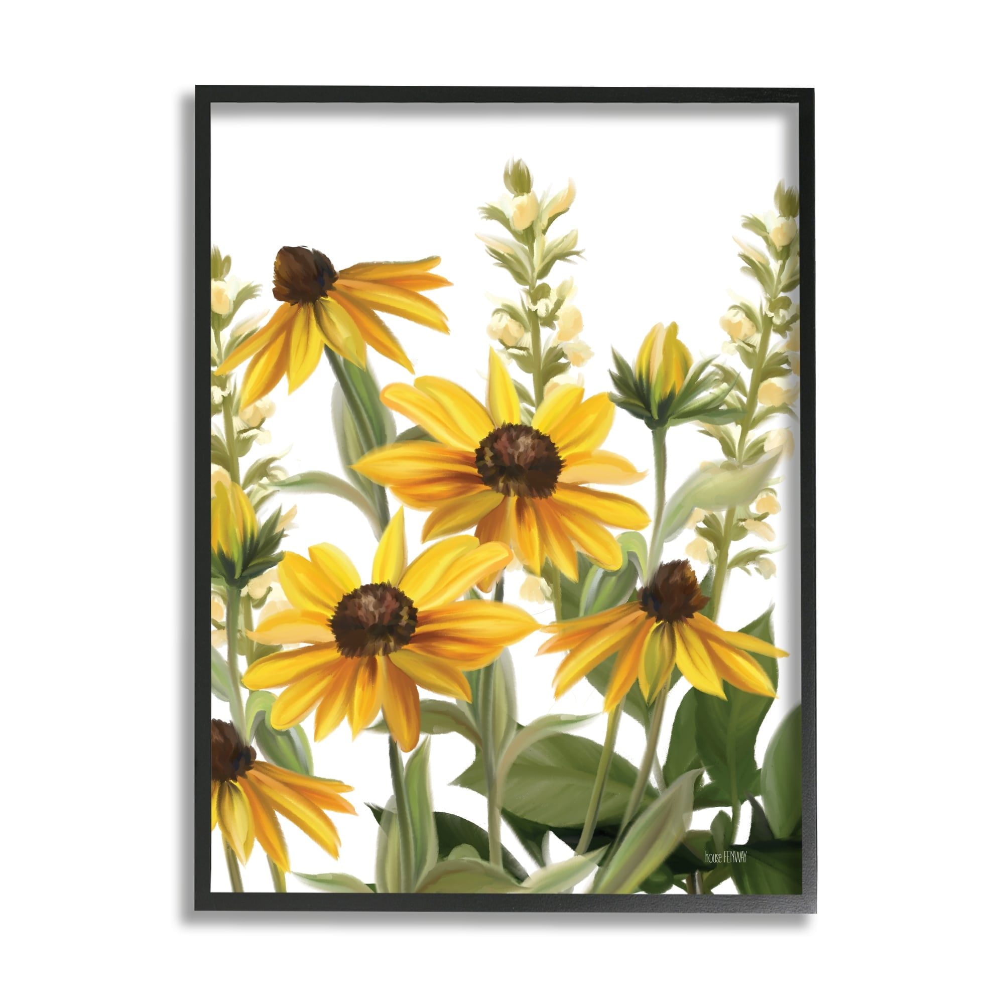 Stupell Industries Wild Yellow Daisies Spring Buds Tall Grass Painting,11 x 14, Design by House Fenway