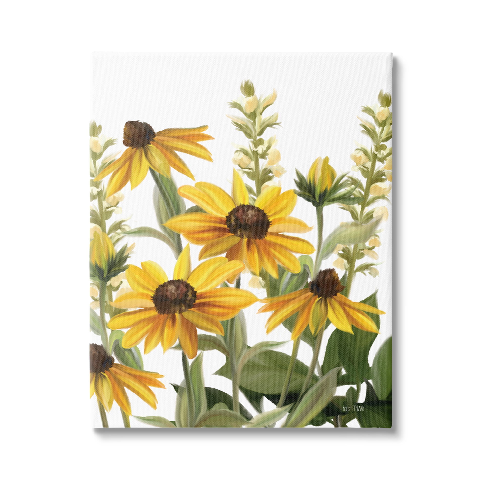 Stupell Industries Wild Yellow Daisies Spring Buds Tall Grass Painting,36 x 48, Design by House Fenway