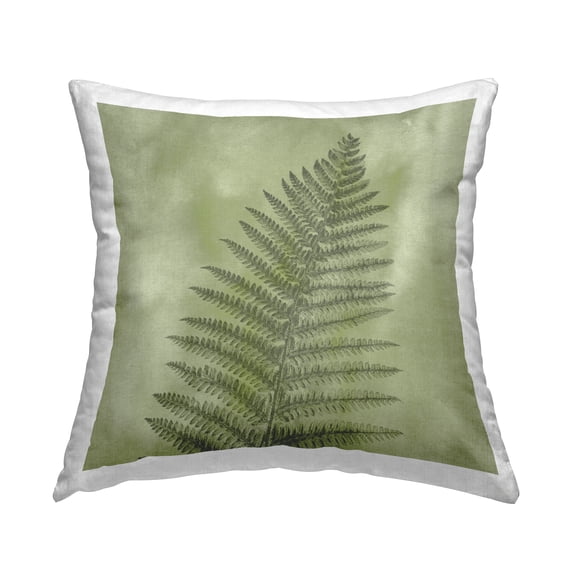 Stupell Industries Wilderness Fern Leaf Nature Printed Throw Pillow Design by Ziwei Li