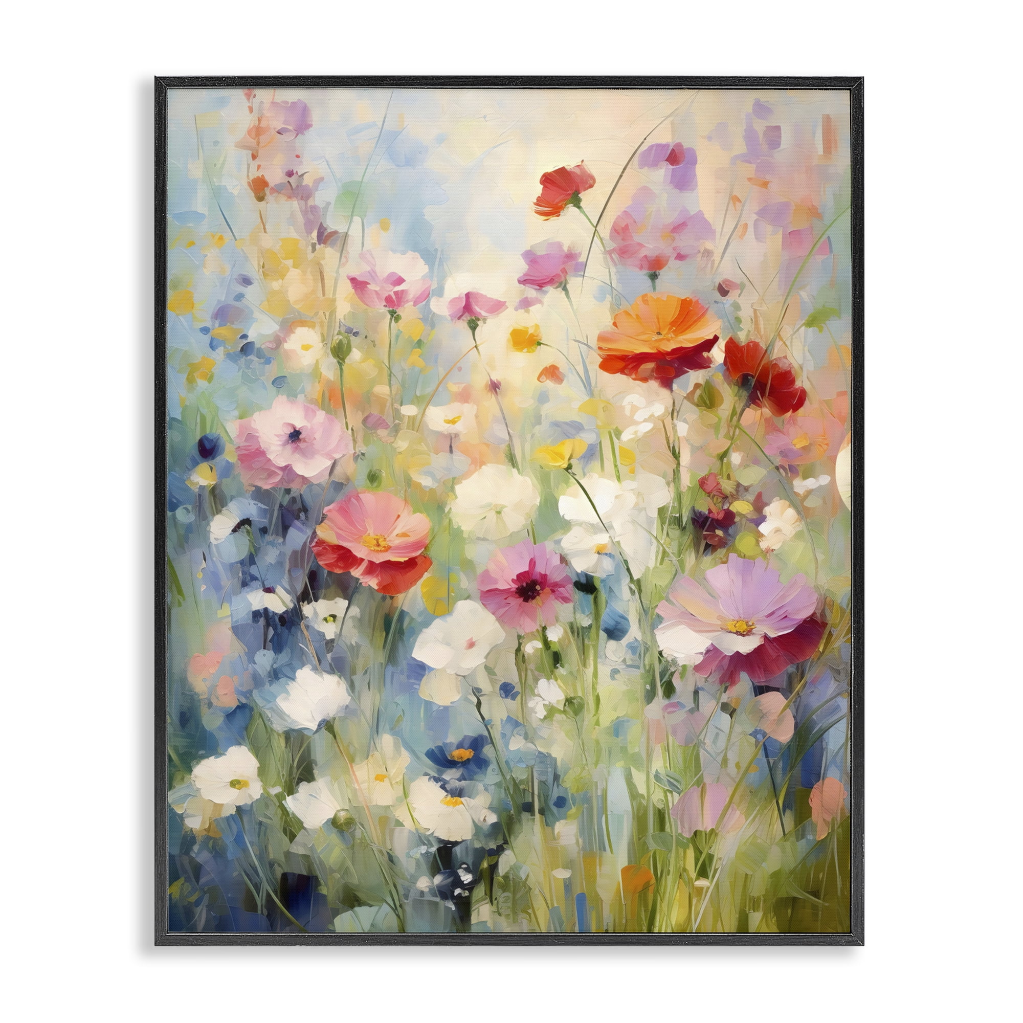 Stupell Industries Wildflower Breeze Impression Black Framed Giclee Art, design by Creative Studio